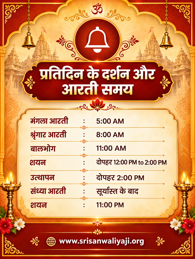 Sanwariya Seth Aarti Timings
